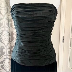 Neiman Marcus Strapless Black Silk and Velvet Dress - Cocktail/Evening - Size 6